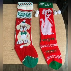 Adorable Vintage Dog Themed Stocking Pair